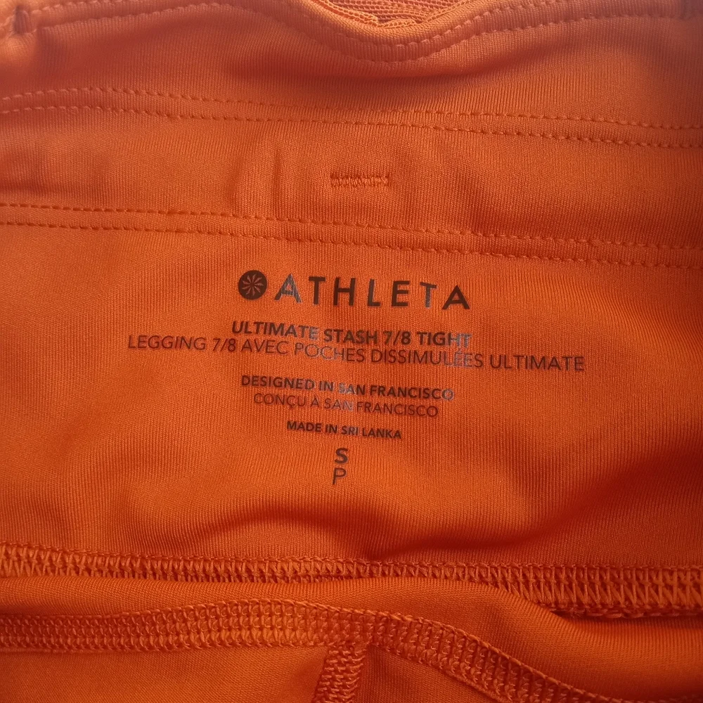 Athleta Ultimate Stash 7/8 Tight Orange Leggings NWT - Picture 6 of 10